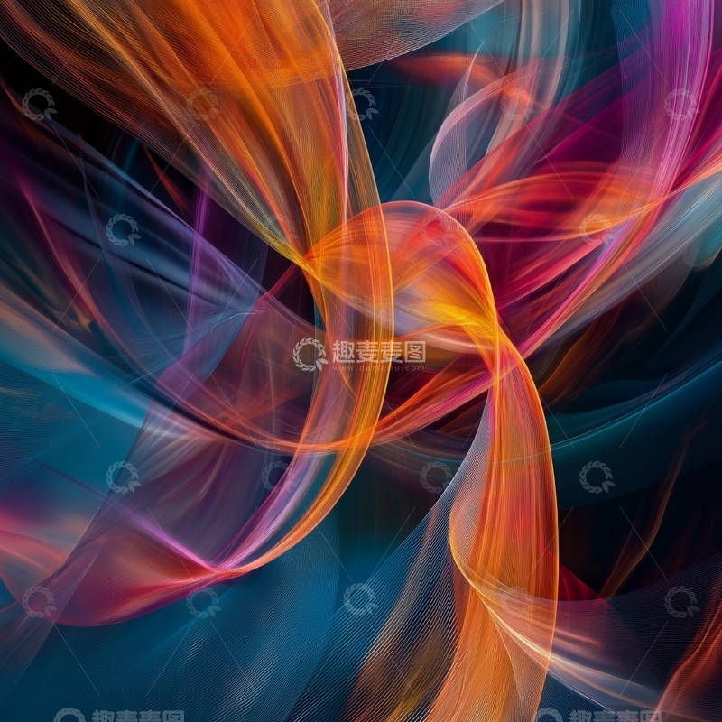 高清大图下载【趣麦麦图】色彩斑斓的抽象流线艺术
