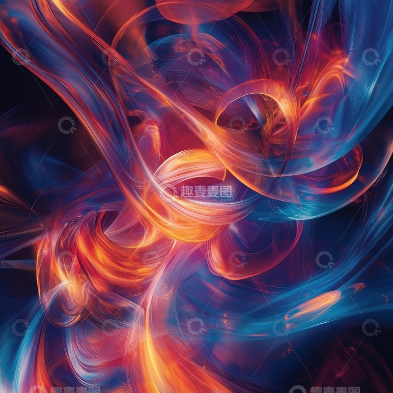 高清大图下载【趣麦麦图】火焰与流光交织的抽象艺术