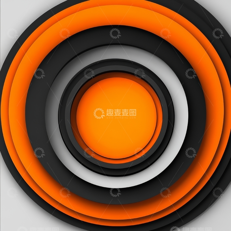高清大图下载【趣麦麦图】橙黑相间同心圆图案