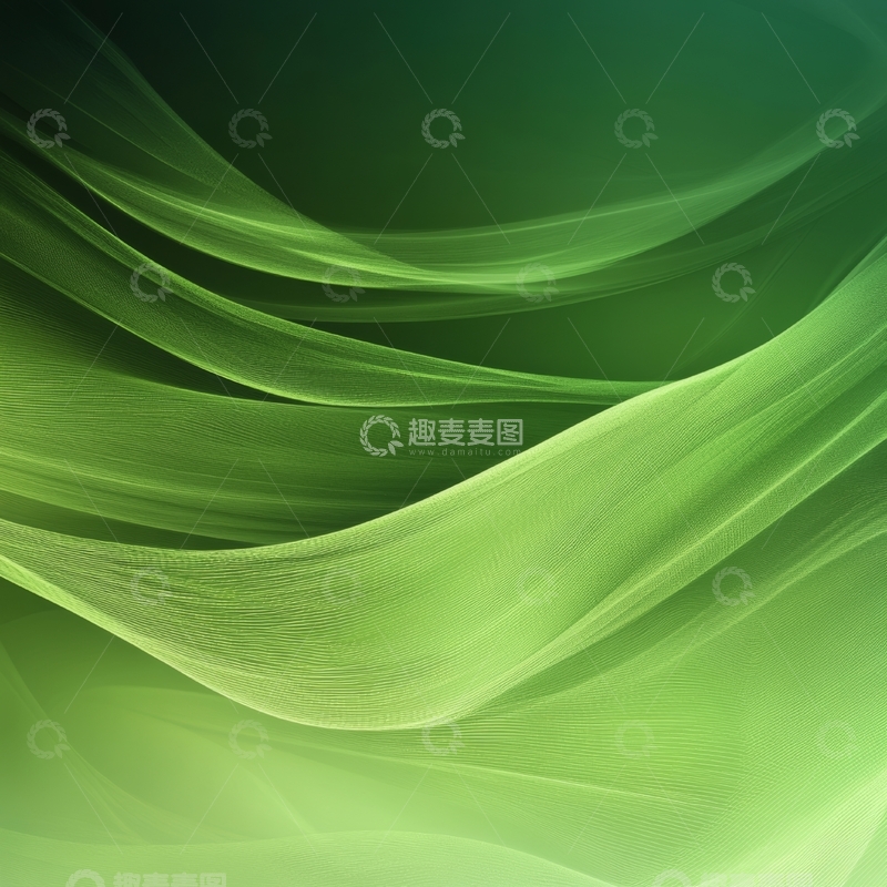 高清大图下载【趣麦麦图】绿色渐变抽象波纹背景