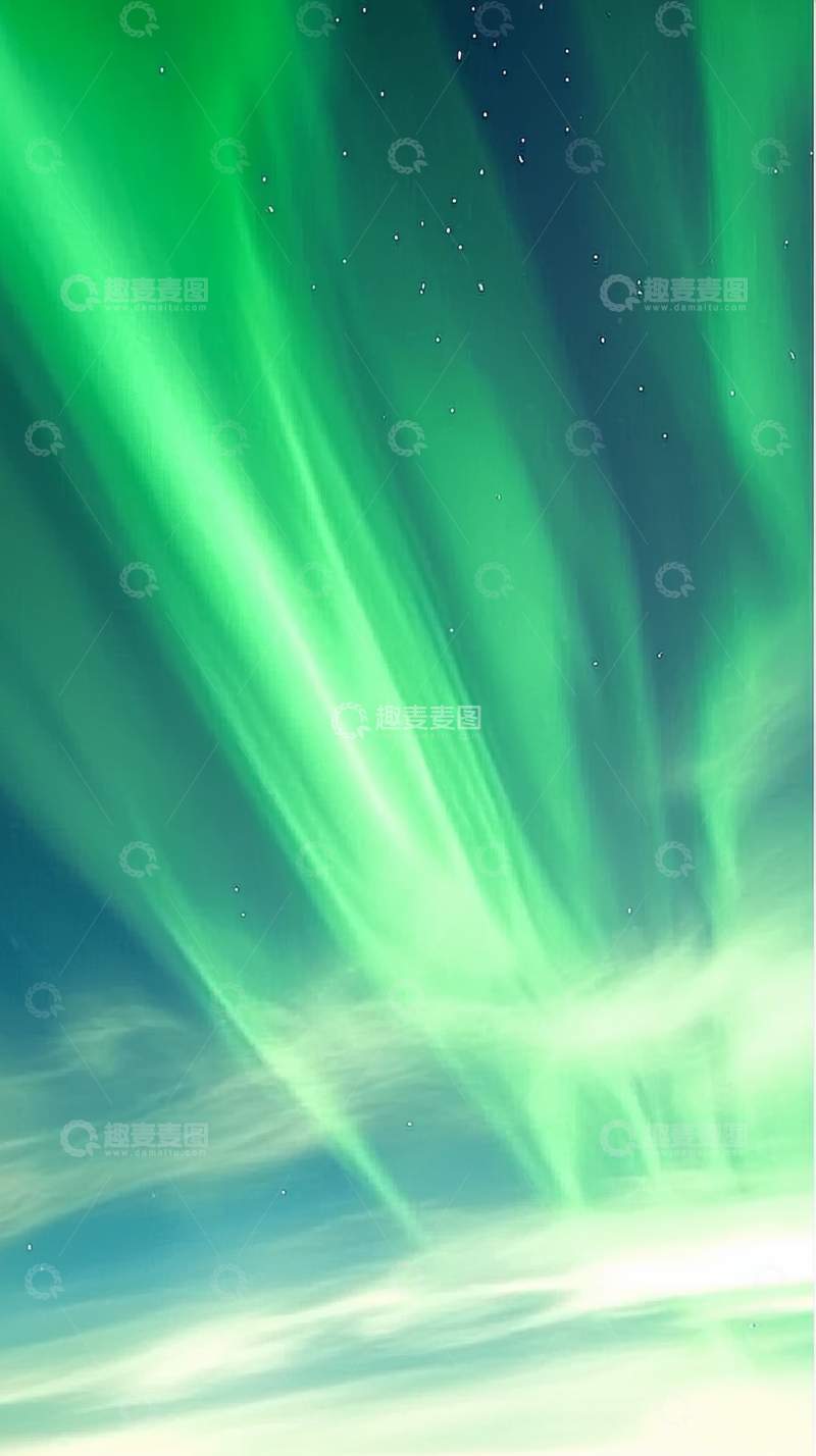 高清大图下载【趣麦麦图】绚丽的极光在夜空中舞动