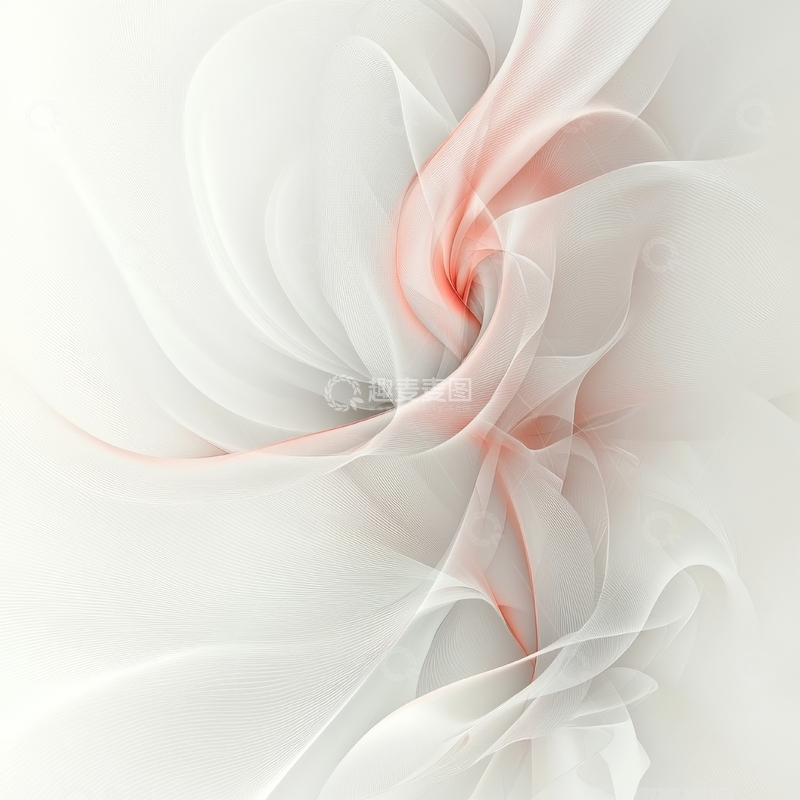 高清大图下载【趣麦麦图】柔和的白色与粉色抽象漩涡图案