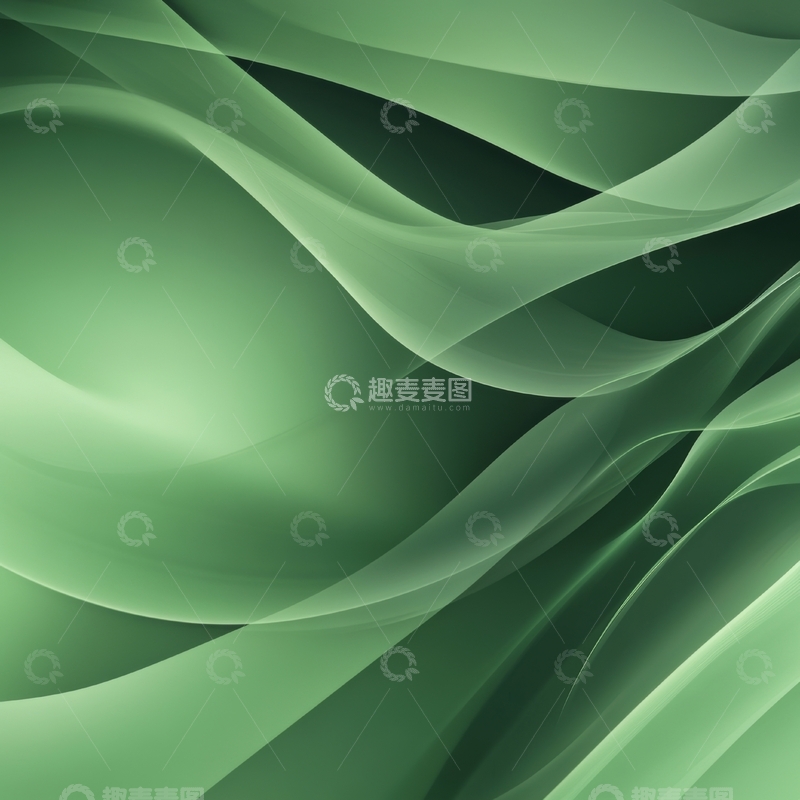 高清大图下载【趣麦麦图】绿色波浪抽象背景