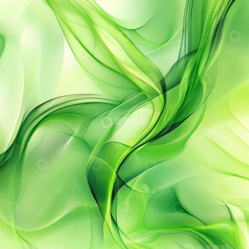 高清大图下载【趣麦麦图】绿色抽象烟雾背景