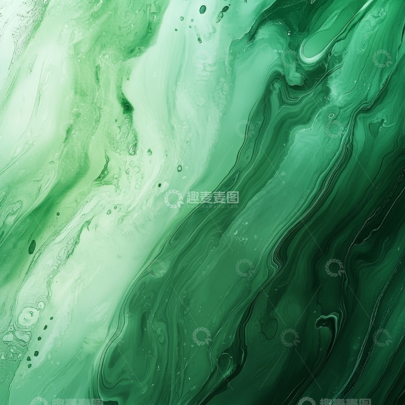 高清大图下载【趣麦麦图】绿色与白色的抽象流动纹理