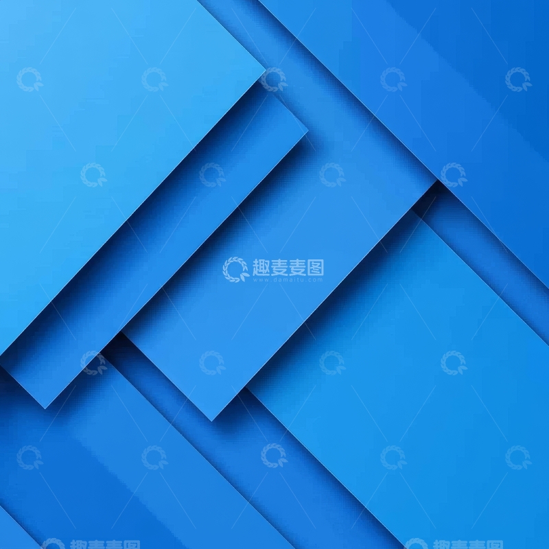 高清大图下载【趣麦麦图】蓝色几何图形层叠背景