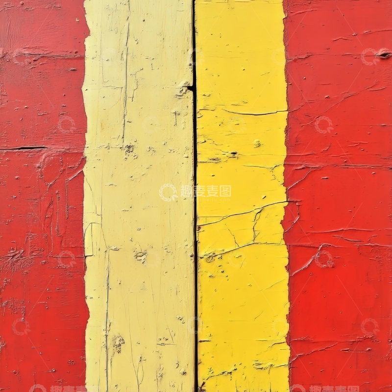 高清大图下载【趣麦麦图】红黄相间的剥落墙面