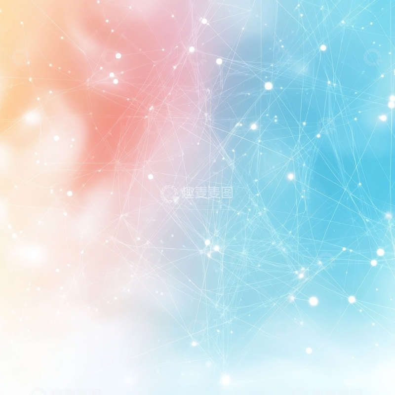 高清大图下载【趣麦麦图】渐变色彩中的点线网络
