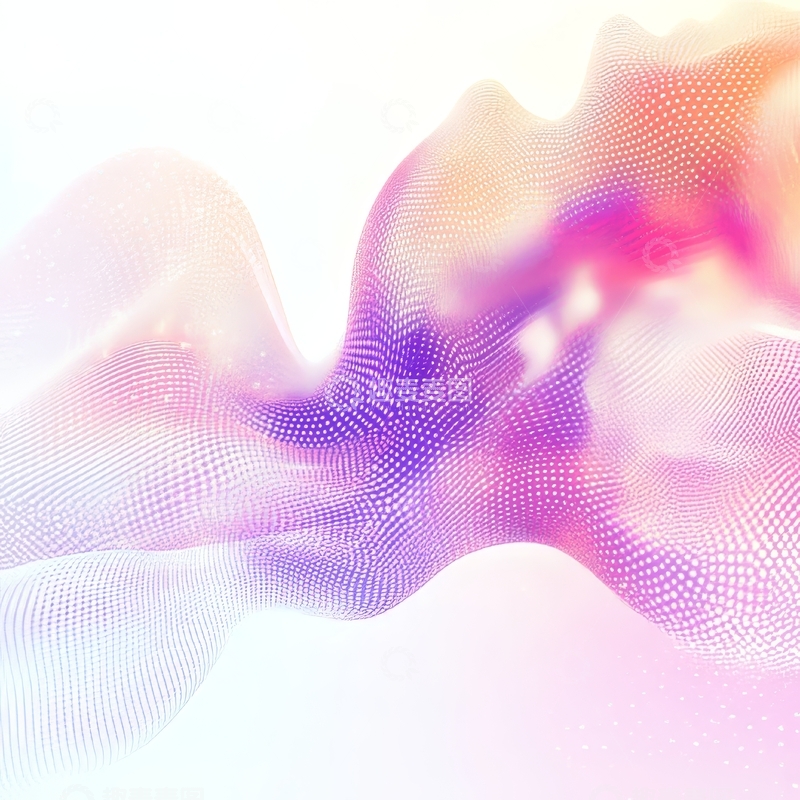 高清大图下载【趣麦麦图】流光溢彩的点阵波浪