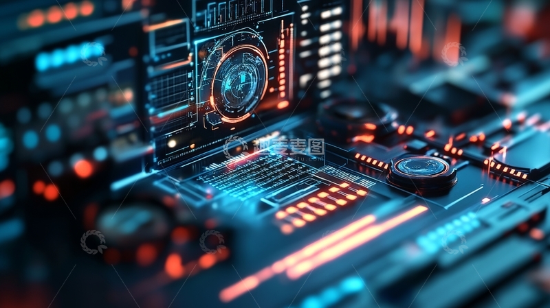 高清大图下载【趣麦麦图】未来科技控制面板