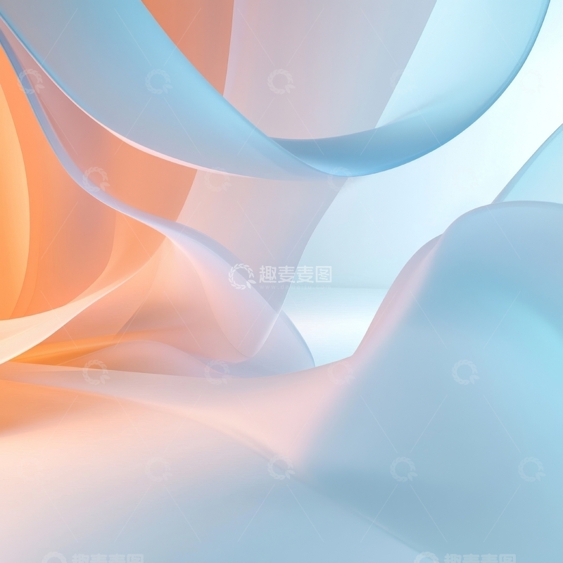 高清大图下载【趣麦麦图】柔和色彩的抽象流动形态