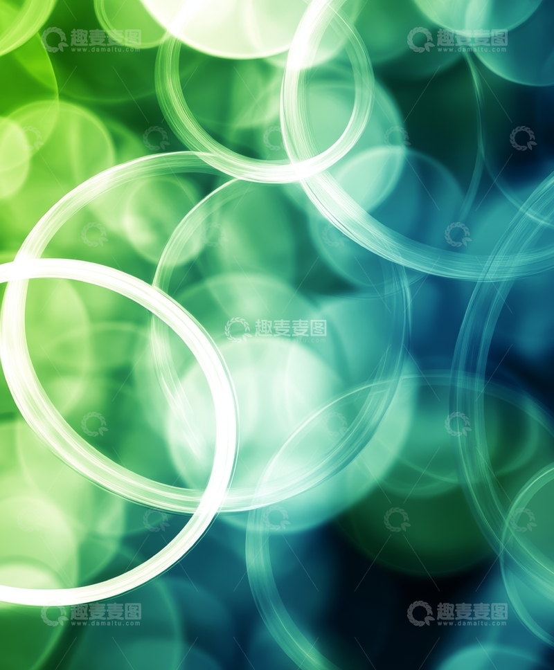 高清大图下载【趣麦麦图】绿色与蓝色交织的光圈背景
