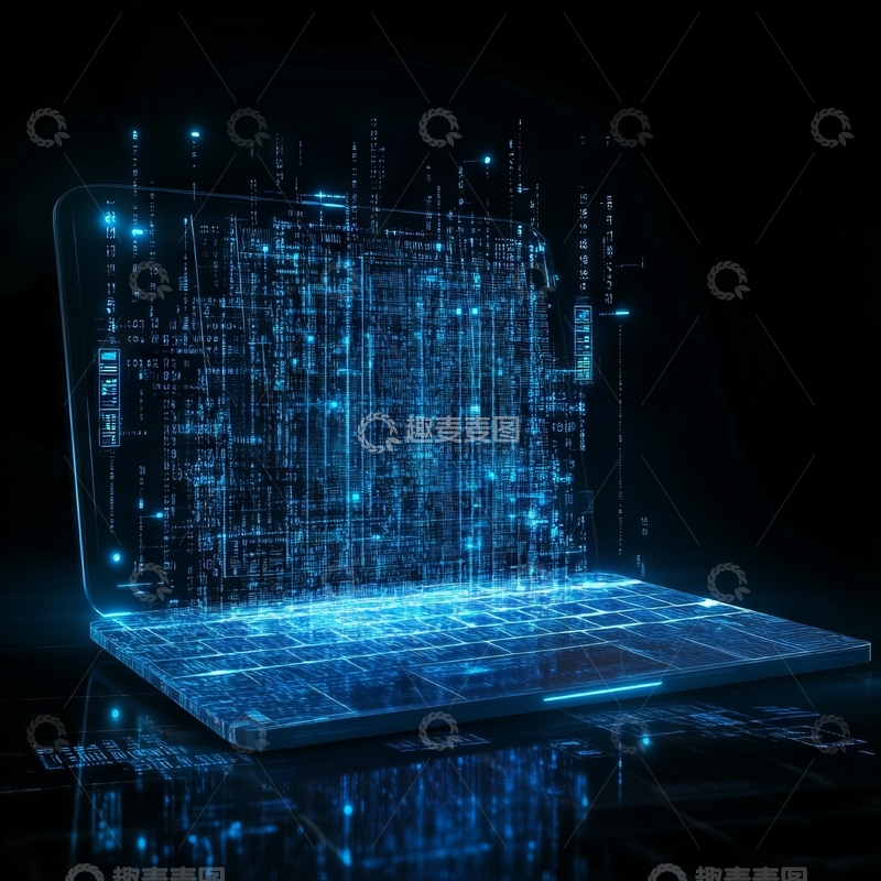 高清大图下载【趣麦麦图】未来科技笔记本电脑数据流