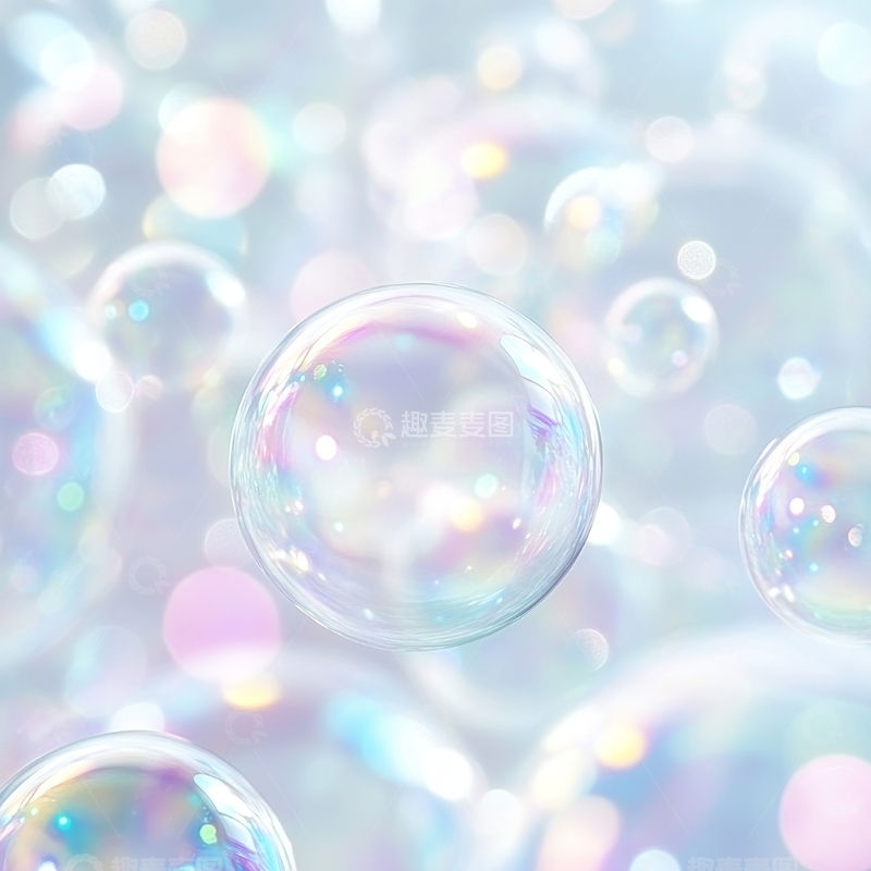 高清大图下载【趣麦麦图】梦幻般的肥皂泡背景