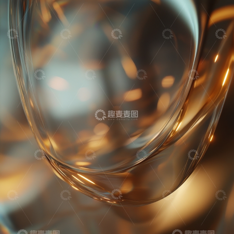 高清大图下载【趣麦麦图】-金色光线穿透的透明玻璃艺术
