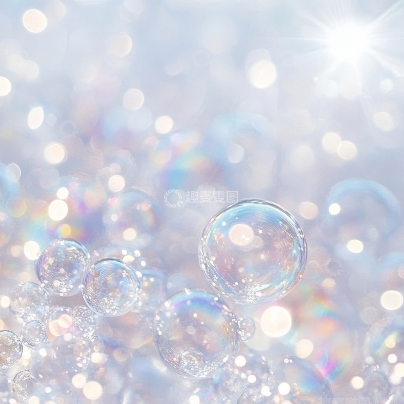 高清大图下载【趣麦麦图】阳光下的梦幻泡泡