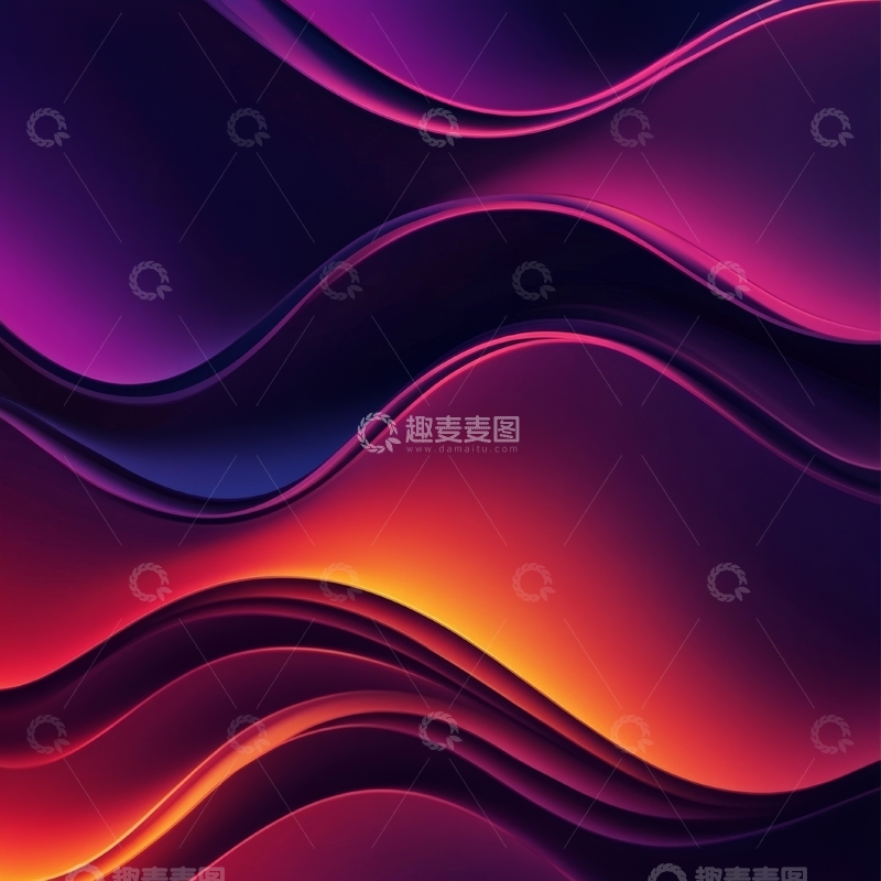 高清大图下载【趣麦麦图】渐变色彩波浪抽象背景