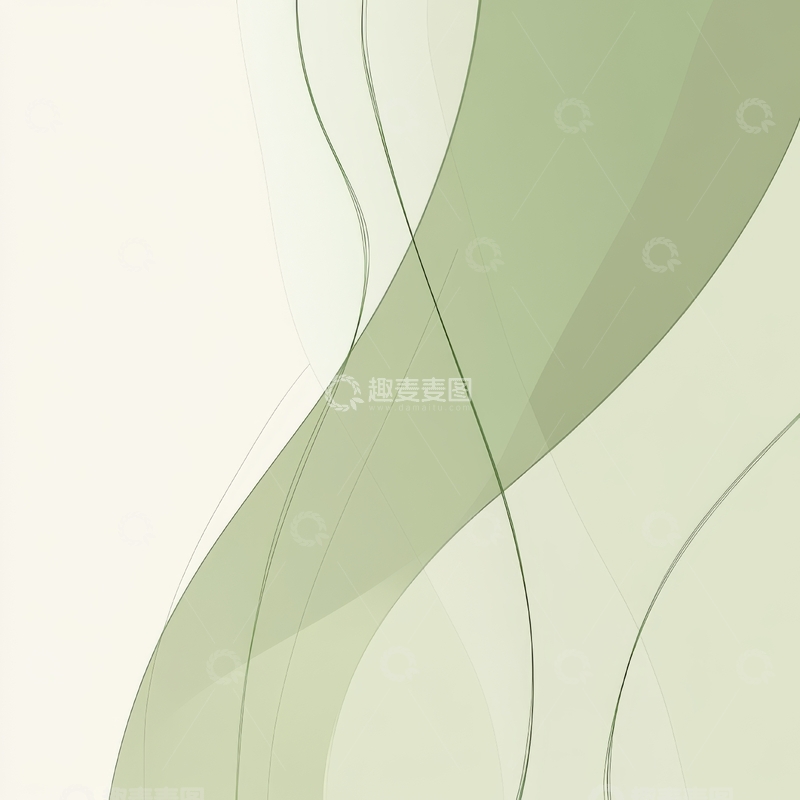 高清大图下载【趣麦麦图】绿色曲线的抽象艺术背景