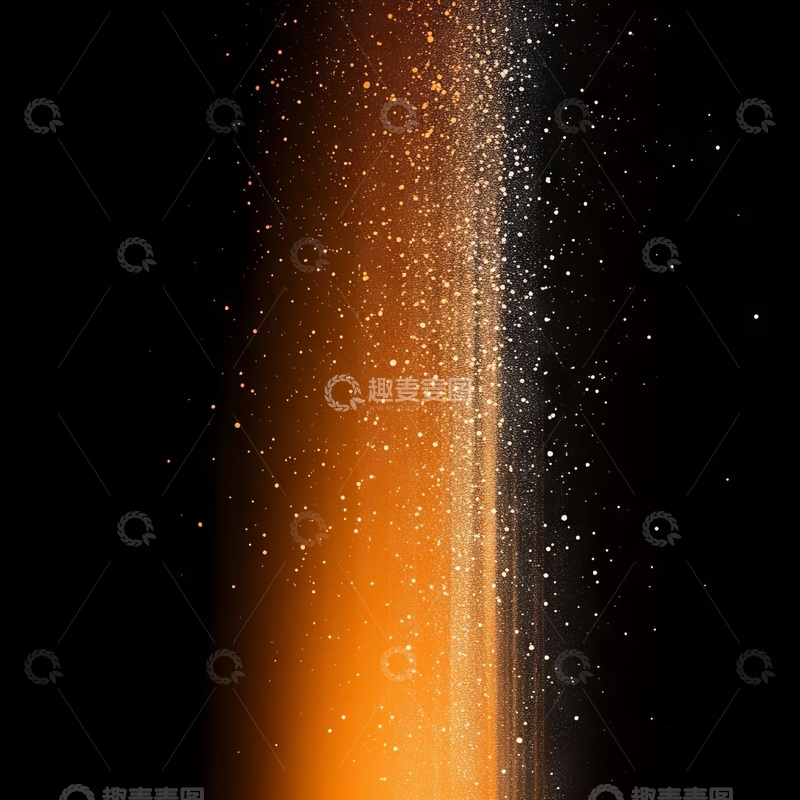 高清大图下载【趣麦麦图】橙色光柱与星尘的交织