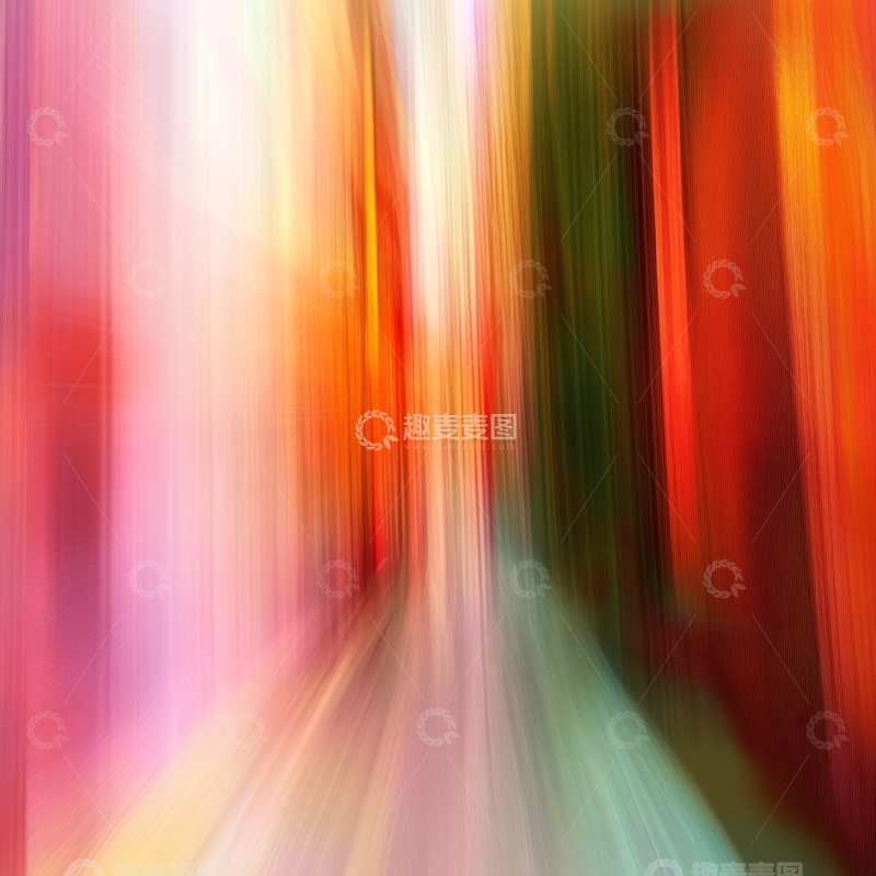 高清大图下载【趣麦麦图】色彩斑斓的动态模糊森林