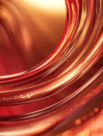 流动的金色液体特写