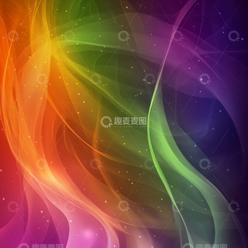 高清大图下载【趣麦麦图】彩虹色流光背景