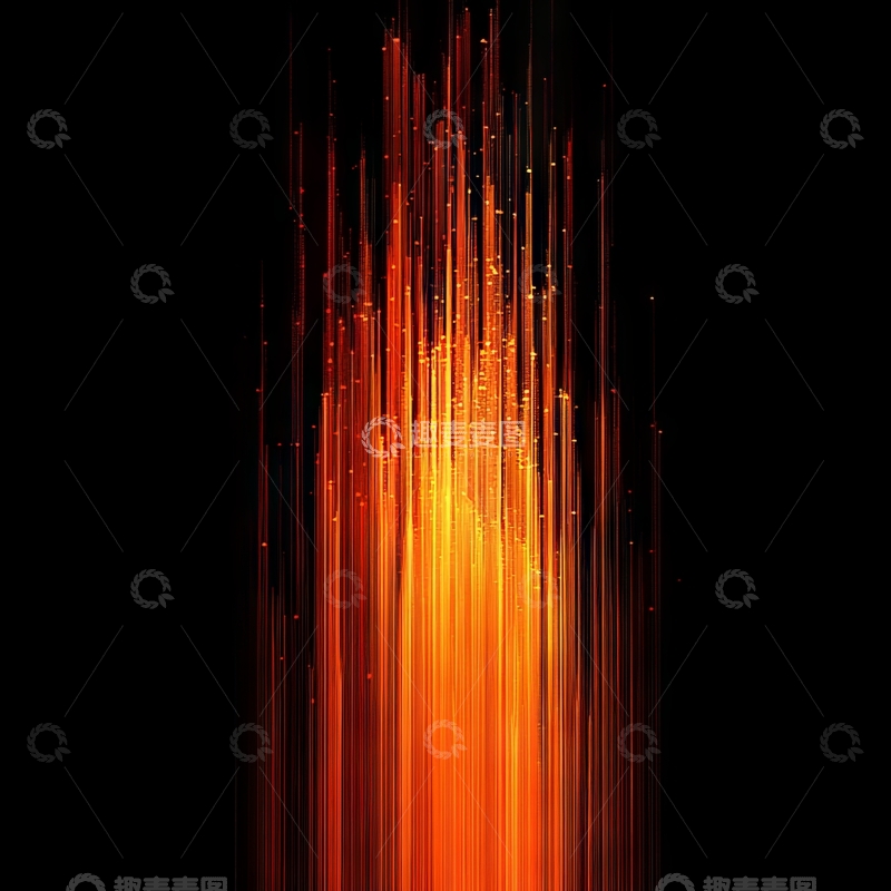 高清大图下载【趣麦麦图】橙色光束在黑暗中的垂直流动