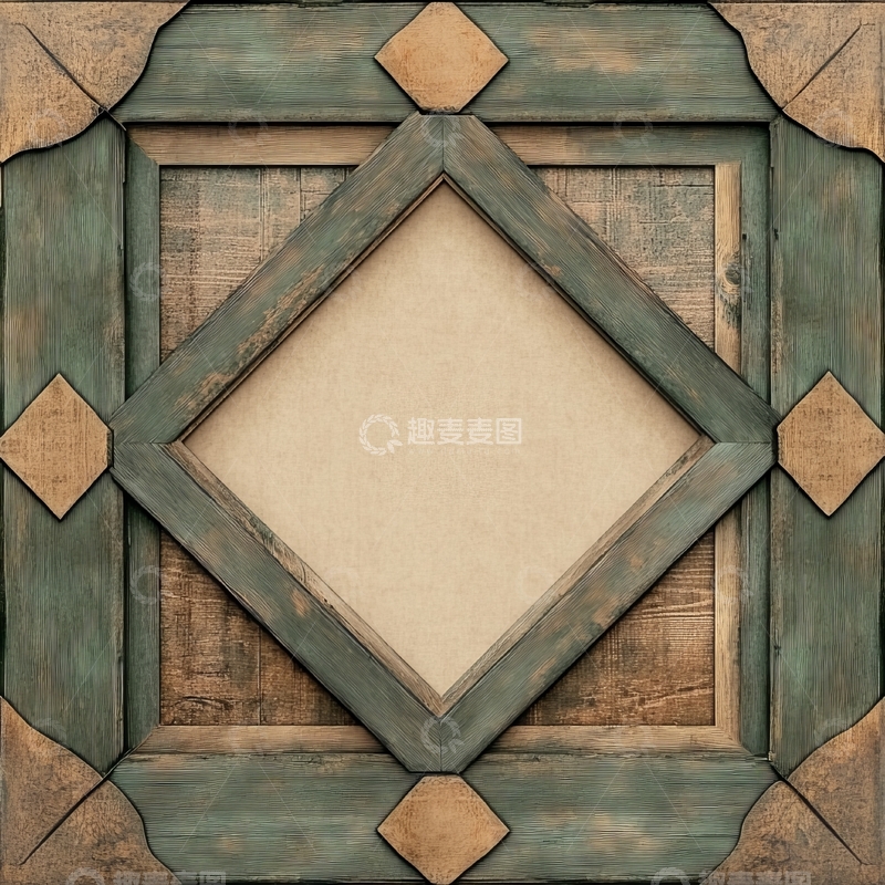 高清大图下载【趣麦麦图】复古木质几何框架设计