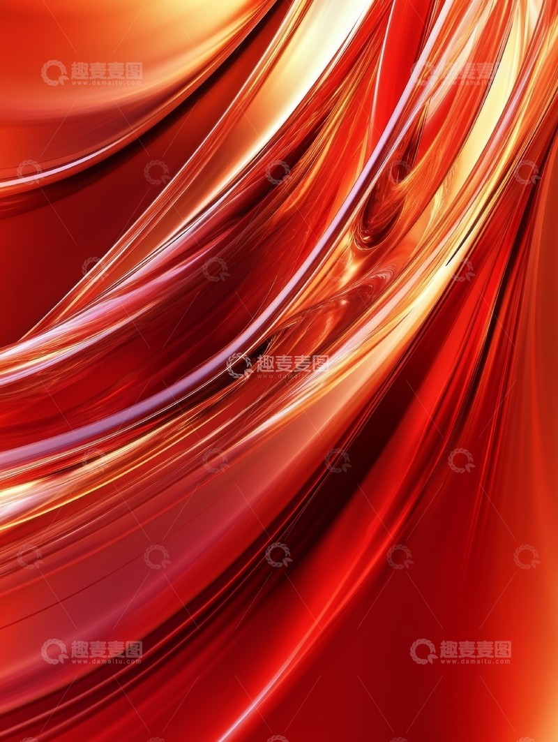 高清大图下载【趣麦麦图】流动的红色抽象艺术背景