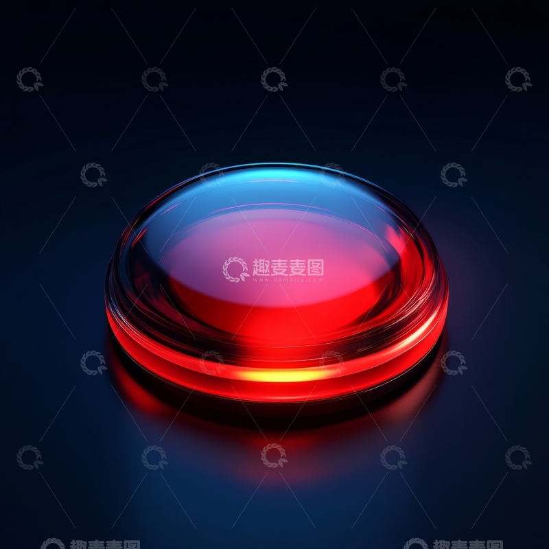 高清大图下载【趣麦麦图】红色发光按钮的特写