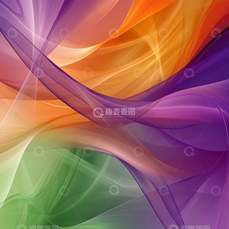 高清大图下载【趣麦麦图】多彩流线抽象艺术背景