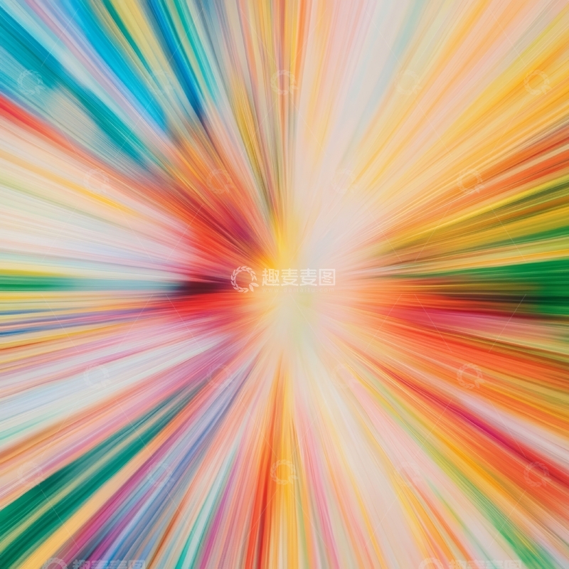 高清大图下载【趣麦麦图】多彩光线汇聚的抽象背景