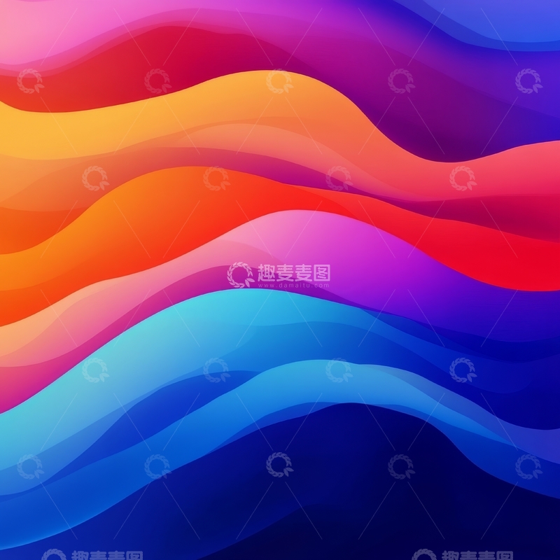 高清大图下载【趣麦麦图】色彩斑斓的波浪抽象图案