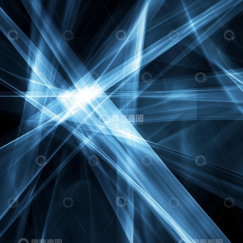高清大图下载【趣麦麦图】蓝色光束交织的抽象图案