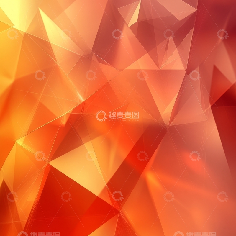 高清大图下载【趣麦麦图】橙色多边形抽象背景