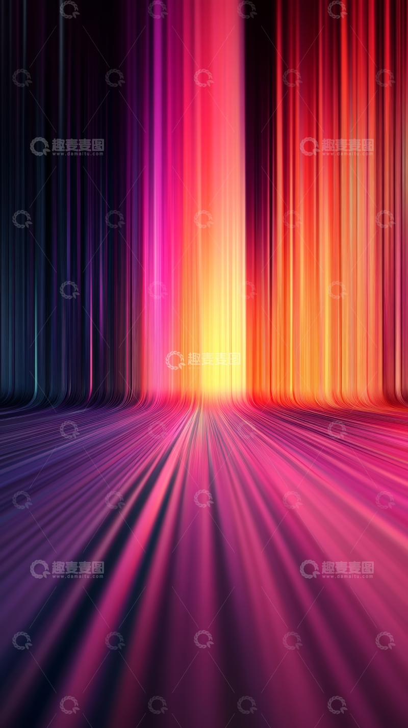高清大图下载【趣麦麦图】色彩斑斓的光线汇聚背景