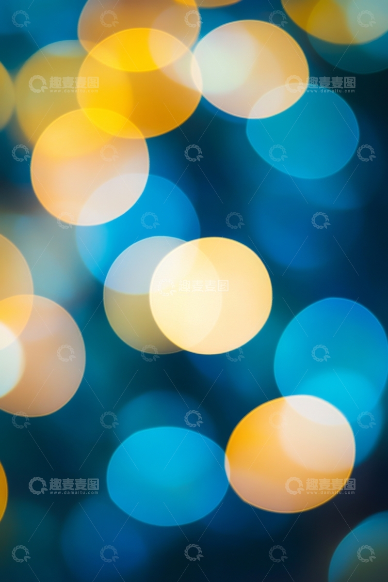 高清大图下载【趣麦麦图】蓝黄光斑的抽象背景