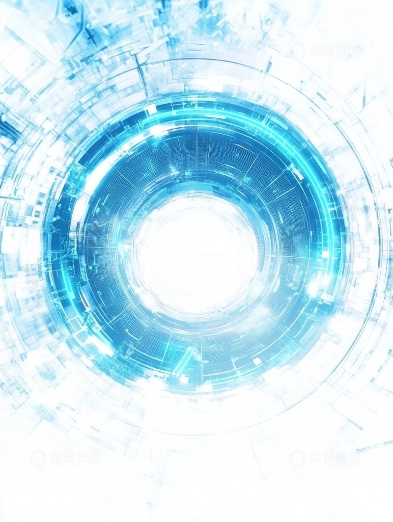 高清大图下载【趣麦麦图】蓝色科技光环的抽象背景