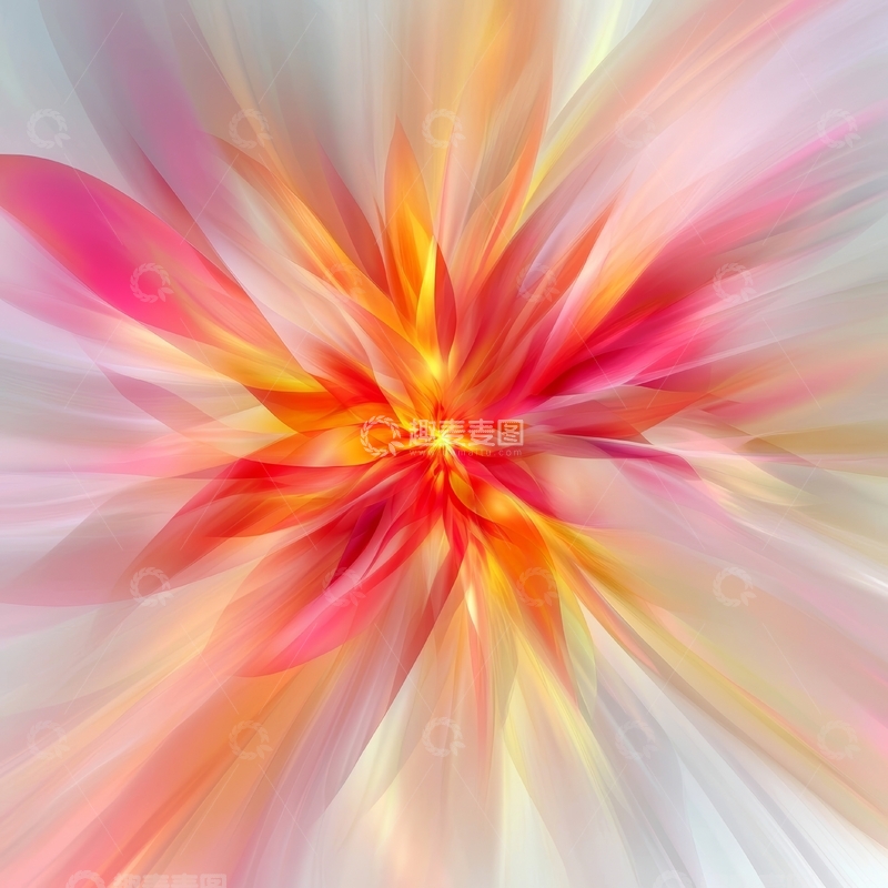 高清大图下载【趣麦麦图】色彩斑斓的抽象花朵