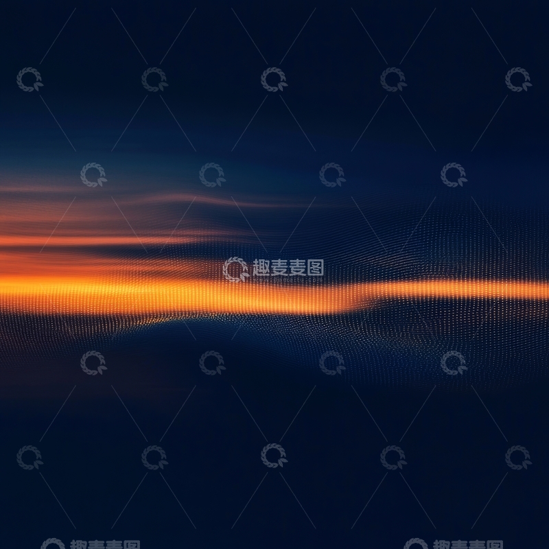 高清大图下载【趣麦麦图】橙色波纹在深蓝背景上的抽象图案