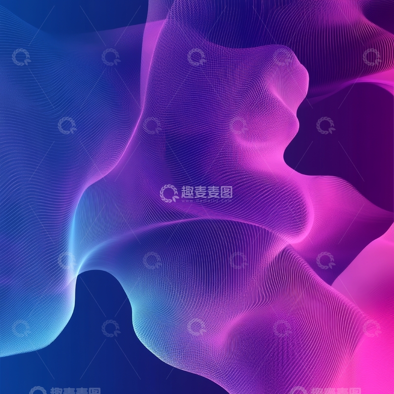 高清大图下载【趣麦麦图】渐变色波浪线条艺术背景