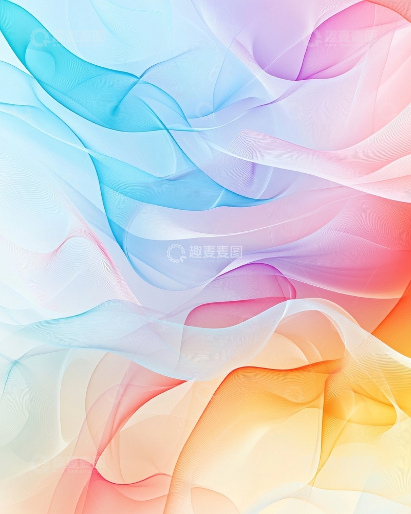 高清大图下载【趣麦麦图】柔和色彩的流动抽象图案