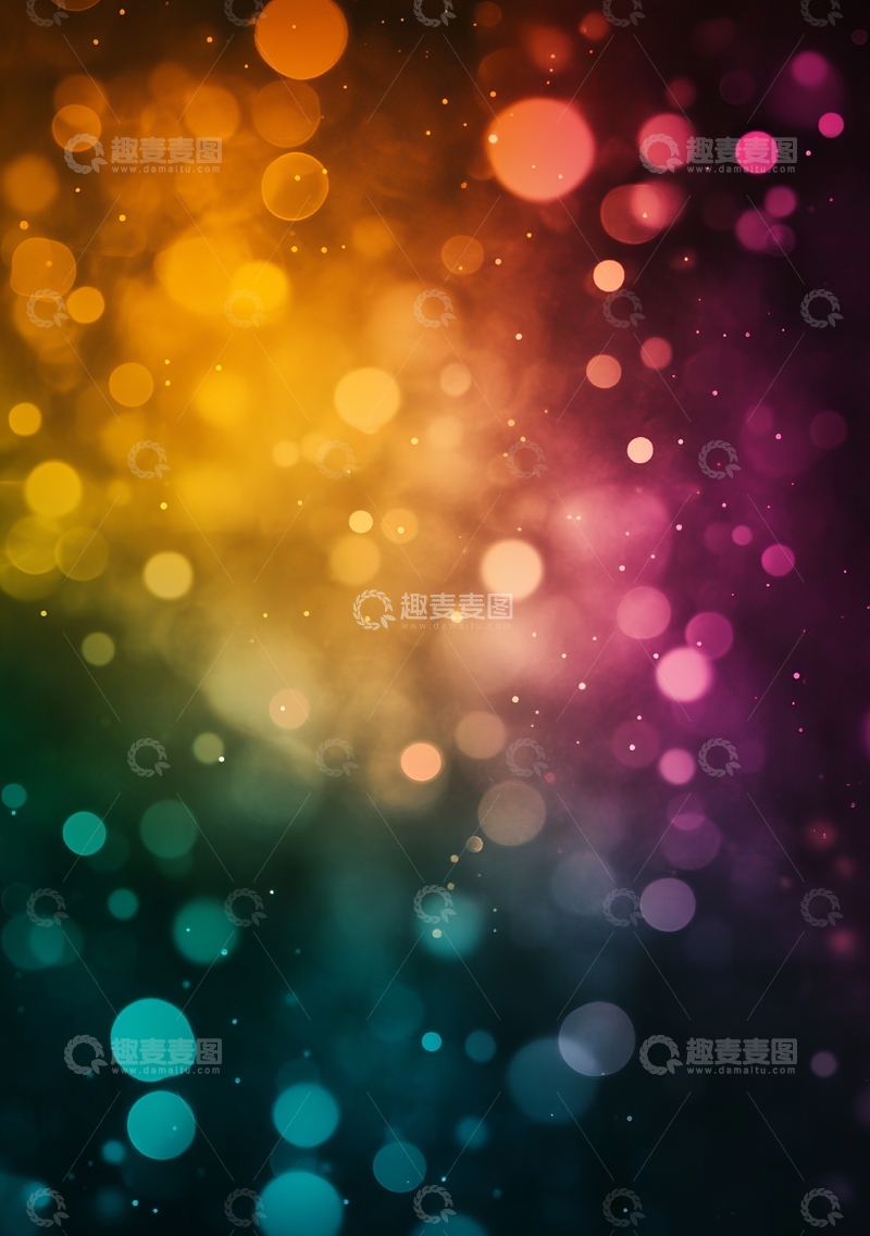 高清大图下载【趣麦麦图】彩虹色光斑渐变背景