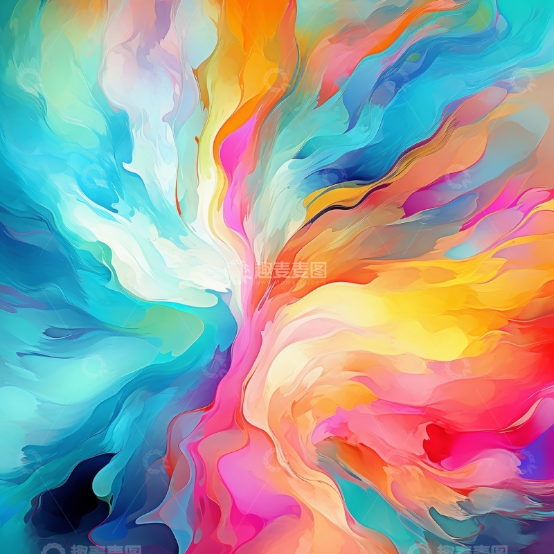 高清大图下载【趣麦麦图】多彩抽象艺术漩涡