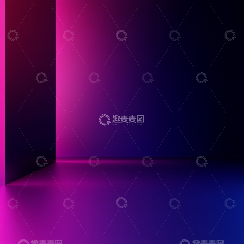 高清大图下载【趣麦麦图】紫色渐变光影的空旷空间