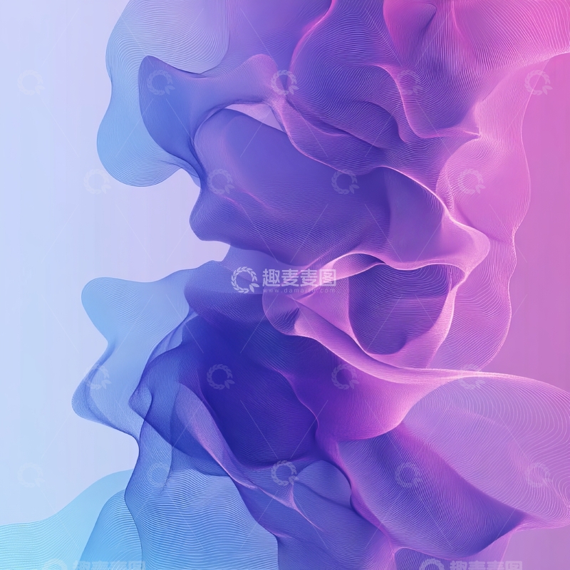 高清大图下载【趣麦麦图】蓝紫渐变抽象波浪形态
