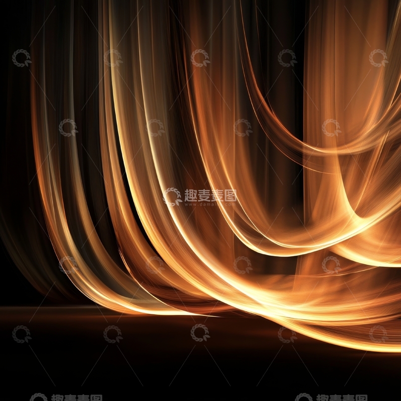 高清大图下载【趣麦麦图】金色流光的抽象背景