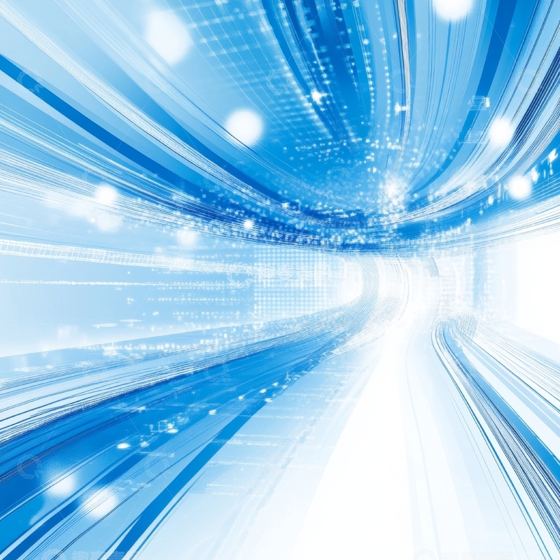 高清大图下载【趣麦麦图】蓝色光流隧道