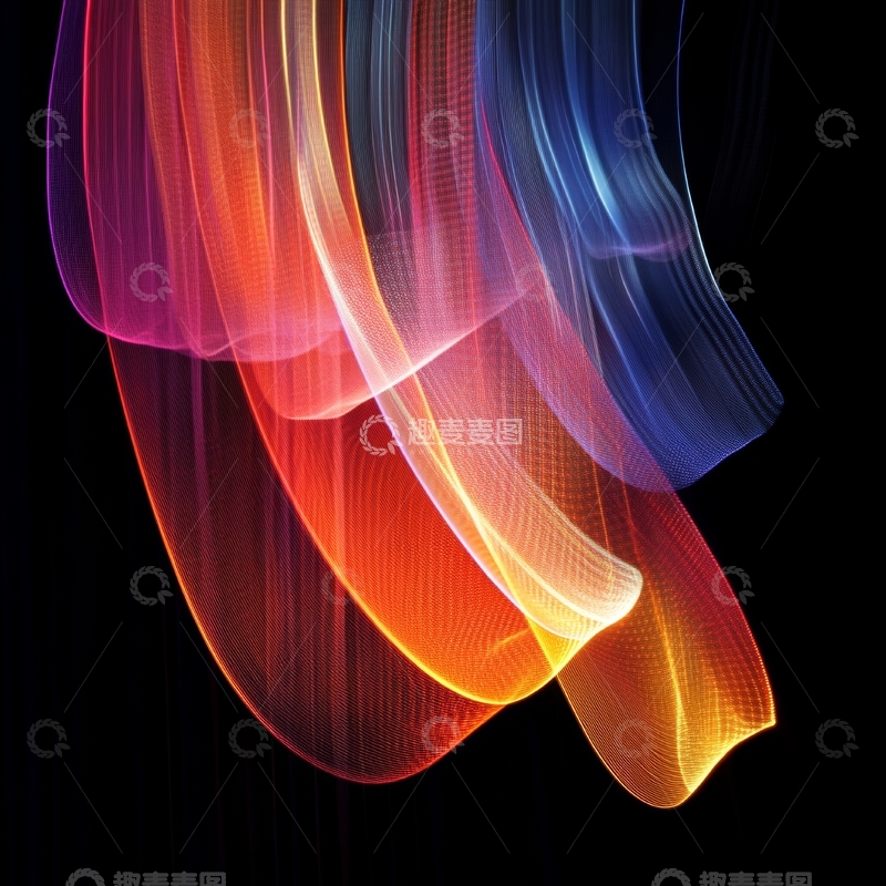 高清大图下载【趣麦麦图】色彩斑斓的抽象光影流动