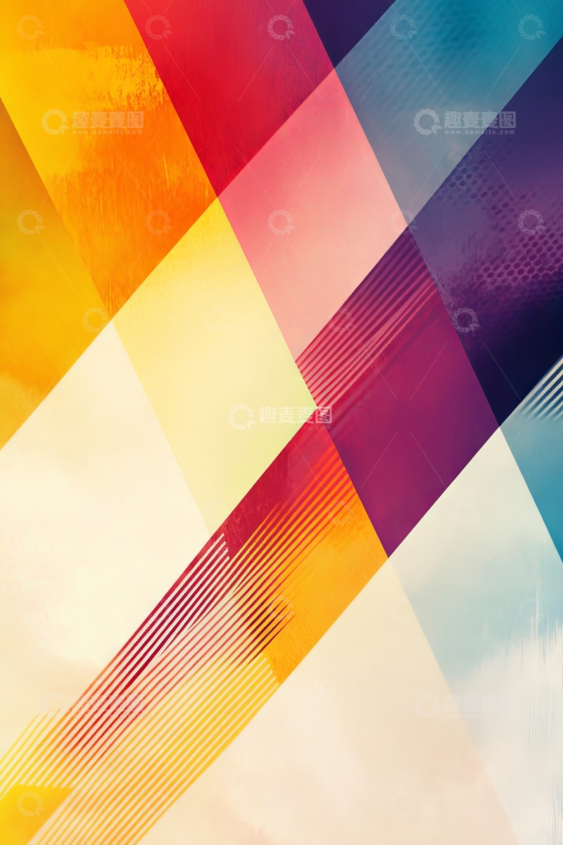 高清大图下载【趣麦麦图】多彩几何抽象背景
